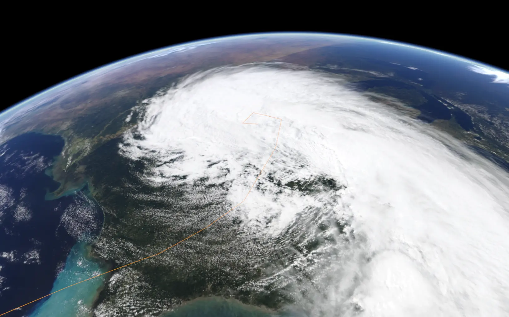 BepiColumbo inner solar system path 1920x1080 Satellite image of Hurricane Helene with its previous track plotted. Visualization by Tau Immersive. Data: NOAA National Hurricane Center.