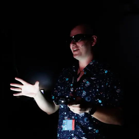 Dan Tell presents at Ars Electronica (Credit: Tom Mesic)