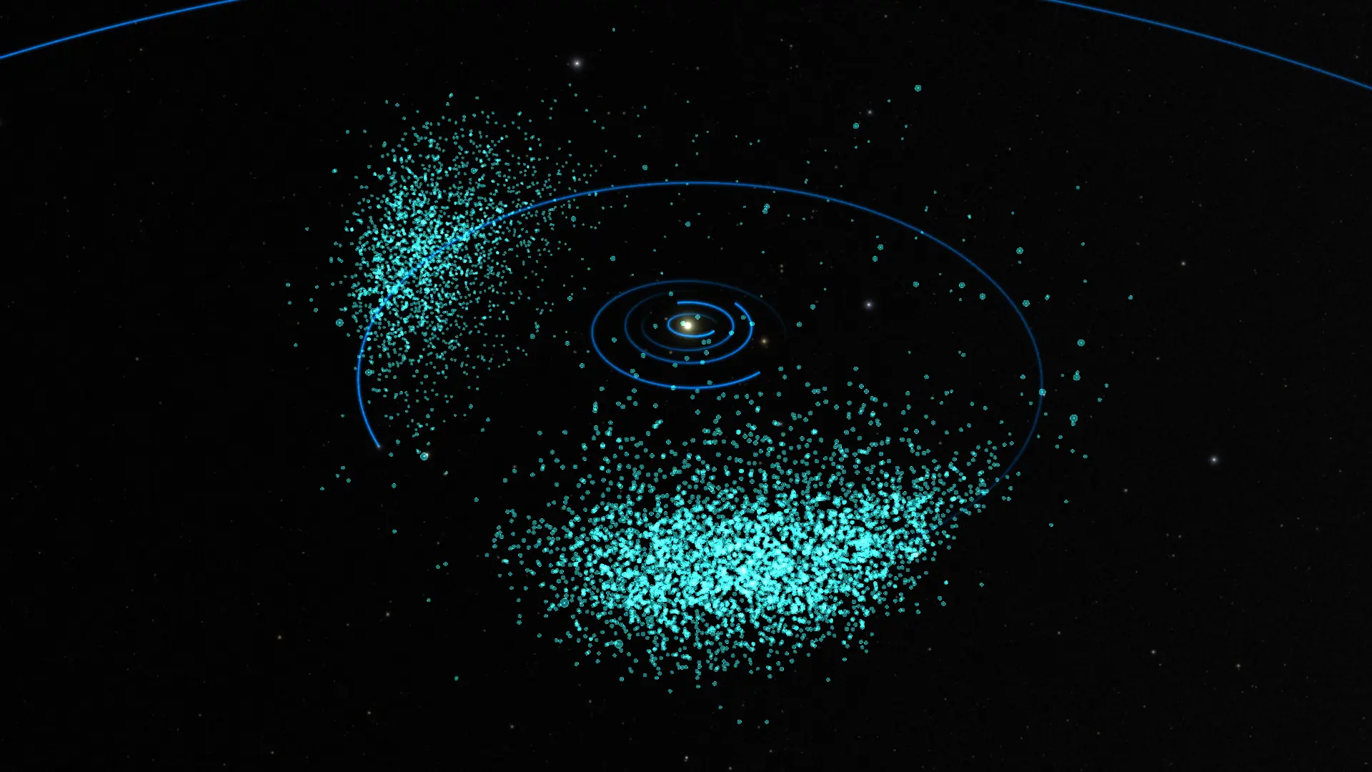 Visualizing asteroid data of the Jupiter Trojan asteroid populations, two massive groups of asteroids corralled by the gravity of Jupiter