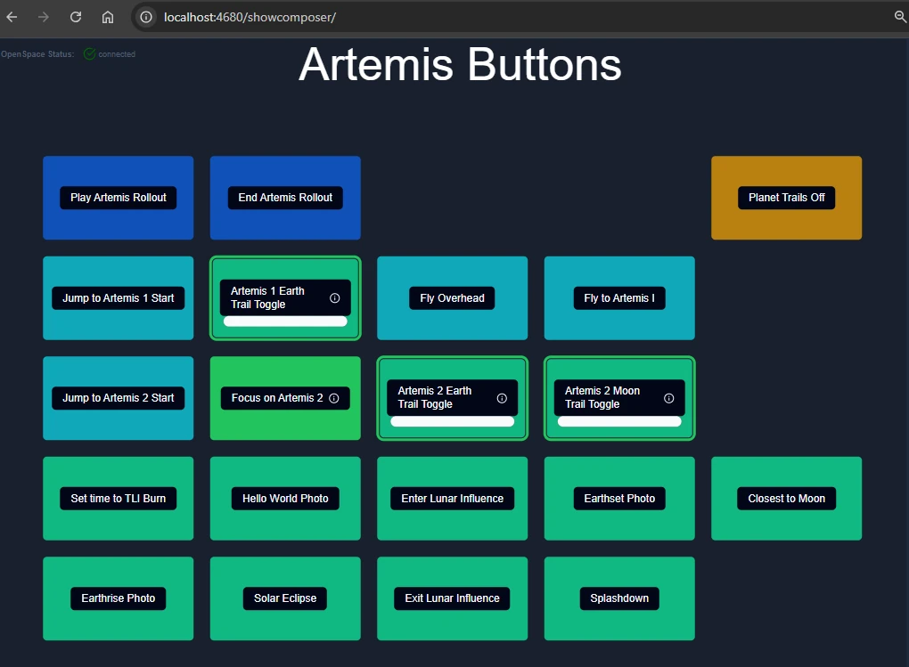 artemis_buttons Artemis II openspace showcomposer buttons